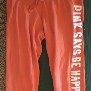 Orange PINK junior size large sweat pants